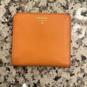 Fossil Orange Key Card Holder Sleek Design